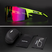 Óculos de Ciclismo & Corrida UV400 Slide Kapvoe com 3 Lentes Inclusas Verde