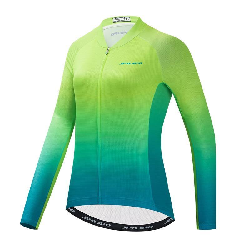 Blusa de Ciclismo Weimostar Feminina com Zíper Completo Verde