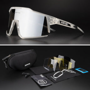 Óculos de Ciclismo Goggles com 4 Lentes Polarizadas Transparente 4 Lentes