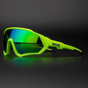 Óculos de Ciclismo com 5 Lentes Polarizadas Kapvoe Verde Fluorescente 5