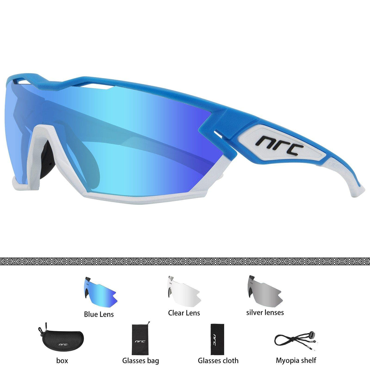 Óculos de Ciclismo Fotocromático Polarizado NRC Azul 3