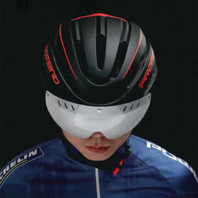 Capacete de Ciclismo PROMEND + Viseira e LED