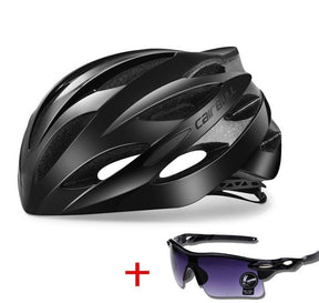 Capacete Ultraleve CAIRBULL + Brinde Óculos de Ciclismo Preto + Óculos