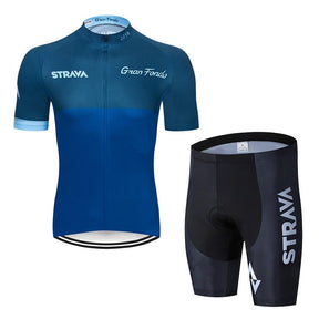 Roupa de Ciclismo Strava Classic Azul c Bermuda