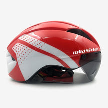 Capacete de Ciclismo Profissional Shield Vermelho com Branco